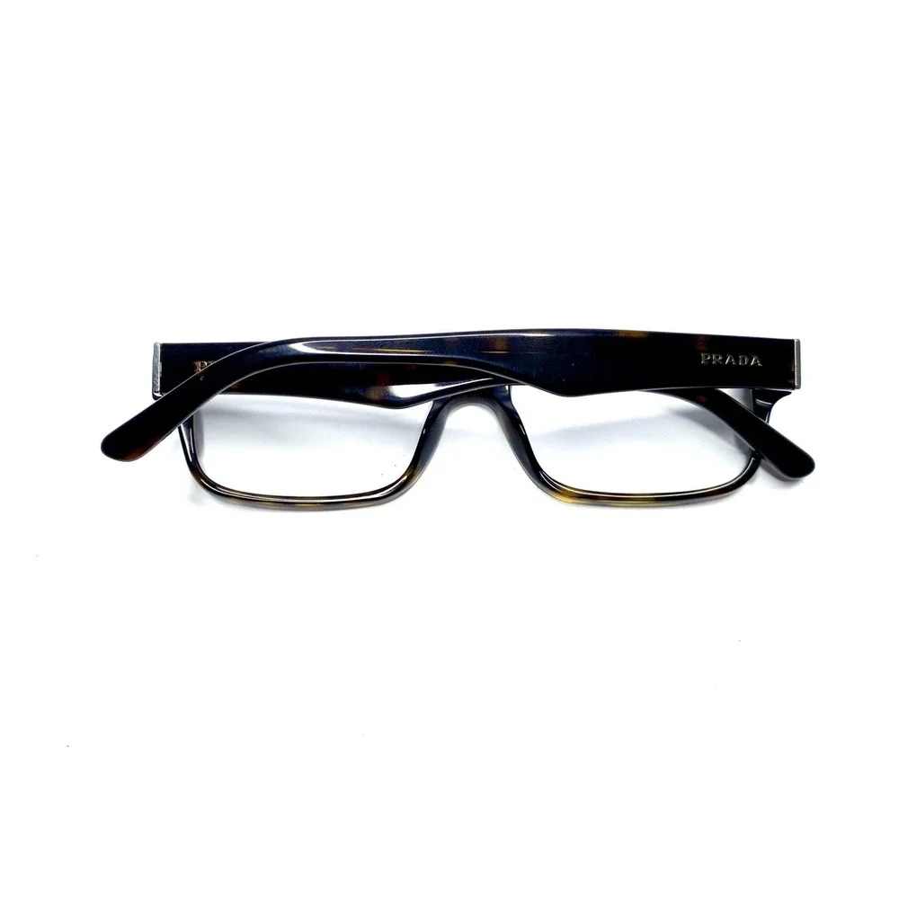 Prada Brown Tortoise Rectangular Glasses Italy VPR16M 2AU 101 53 16 140